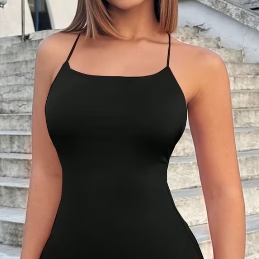 Summer Cross-Back Mini Bodycon Dress